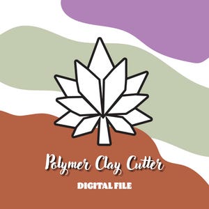 Geometric Maple Leaf | Digital STL File, Polymer Clay Cutter, Autumn Leaves, Halloween Collection