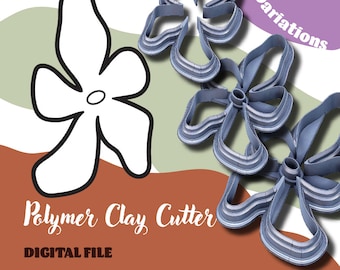 Organic flower | Digital STL File, Polymer Clay Cutter, 4 sizes