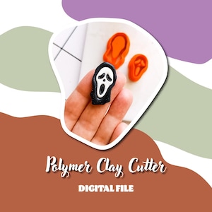 Scary Face | Digital STL File, Polymer Clay Cutter, Creepy, Halloween Collection, Autumn