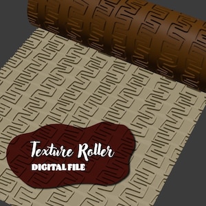 Geometric Lines Pattern | TEXTURE ROLLER | Digital STL File, Earring Tool, Polymer Clay Supply, Rolling Pin