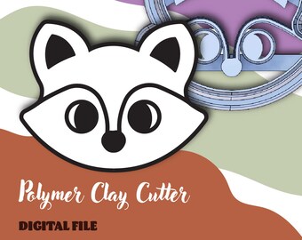 キツネの頭のカッター | デジタルSTLファイル、ポリマークレイカッター、愛らしい形、秋のコレクション、動物、森、4サイズ