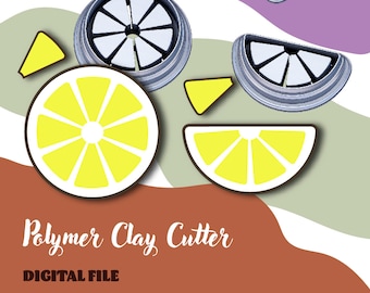 Citrus Cutters | Digital STL File, Lemon, Orange, Lime, Polymer Clay Cutter, Fruits, Spring Collection, 3 sizes