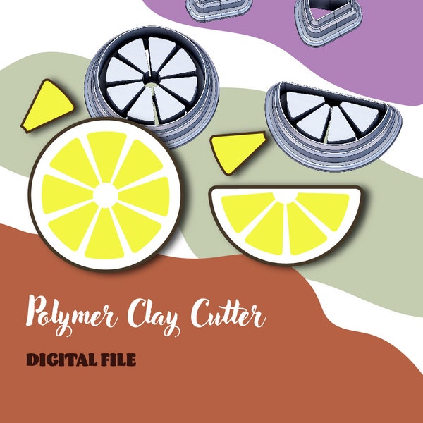 Citrus Cutters | Digital STL File, Lemon, Orange, Lime, Polymer Clay Cutter, Fruits, Spring Collection, 3 sizes