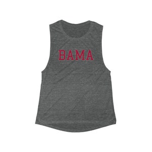BAMA Flowy Women&#39;s Scoop Muscle Tank Top Shirt, University of Alabama Tank, Alabama Crimson Tide Tank, Football Gameday Tank, Roll Tide Tank