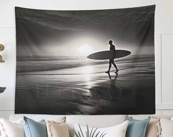 Surfing Tapestry Surfing Art Beach Decor Ocean Tapestry Wall Hanging Surfing Wall Hanging Beachy Decor for Living Room Dorm Decor Surfboard
