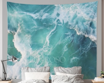 Ocean Decor Beach Tapestry Wall Hanging for Bedroom Beachy Decor Water Tapestry Wave Tapestry Ocean Tapestry College Dorm Decor Water Art