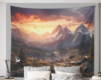 Mountain Tapestry Forest Tapestry Nature Tapestry Wall Hanging Sunset Tapestry Nature Decor Mountain Decor Forest Decor Forest Wall Hanging