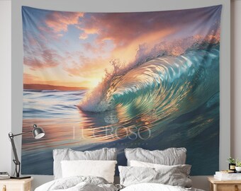 Wave Tapestry Wall Hanging Ocean Wall Decor for Bedroom Ocean Tapestry College Decor Beachy Decor for Room Decor Water Tapestry Wall Hanging