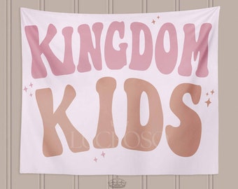 Church Banner for Sunday School Classroom Sign Christian School Decor Kingdom Kids Tapestry VBS Decorations Custom Tapestry Wall Decor