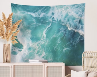 Ocean Decor Beach Tapestry Wall Hanging for Bedroom Beachy Decor Water Tapestry Wave Tapestry Ocean Tapestry College Dorm Decor Water Art