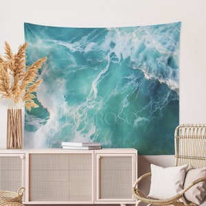 Ocean Decor Beach Tapestry Wall Hanging for Bedroom Beachy Decor Water Tapestry Wave Tapestry Ocean Tapestry College Dorm Decor Water Art bild 2