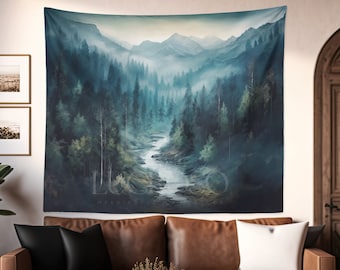 Nature Tapestry Mountain Tapestry Forest Tapestry Forest Wall Decor Mountain Art Nature Wall Art Mountain Wall Art College Dorm Decor Gift