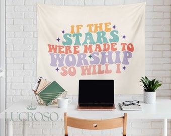 Christian Tapestry Boho Tapestry Wall Hanging Christian Gift for Her Retro Art Retro Tapestry College Dorm Decor Christian Wall Hanging