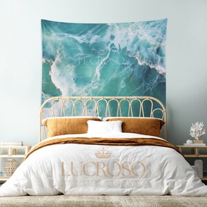 Ocean Decor Beach Tapestry Wall Hanging for Bedroom Beachy Decor Water Tapestry Wave Tapestry Ocean Tapestry College Dorm Decor Water Art bild 3