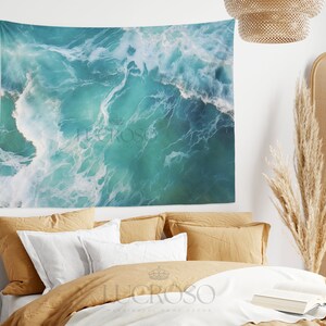 Ocean Decor Beach Tapestry Wall Hanging for Bedroom Beachy Decor Water Tapestry Wave Tapestry Ocean Tapestry College Dorm Decor Water Art bild 4