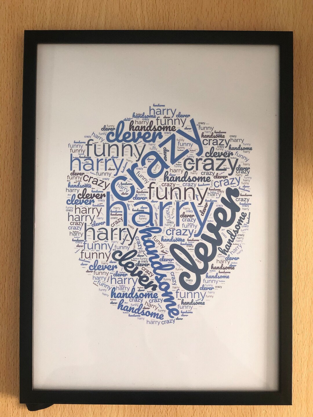 Personalised Word Prints With Photo Frame Etsy