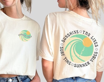 Sunshine Tan Lines Surf Time Summer Vibes, Summer Break Tee, Summer Vacation, Summer Graphic Tee, Surf Shirt, Beach Tshirt, Beach Coverup