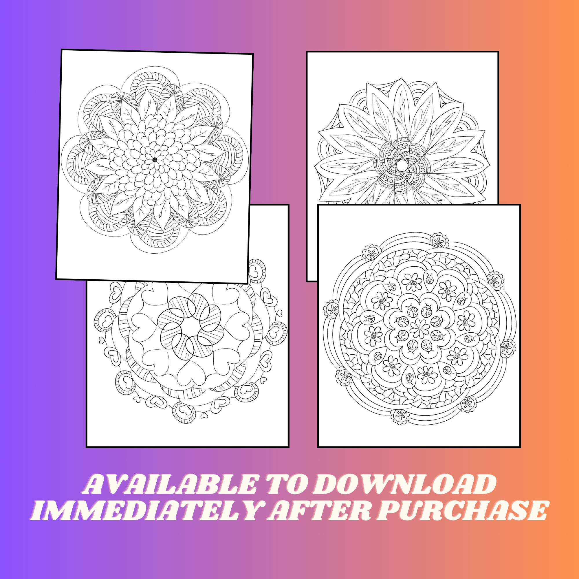 25 Printable Mandala Colouring Pages for Kids and Adults - Etsy