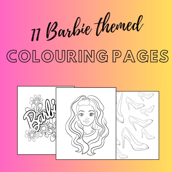 11 Printable Barbie themed colouring pages for kids and adults