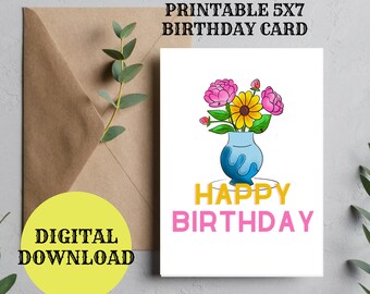 Printable Birthday Card Digital Download Only - Etsy