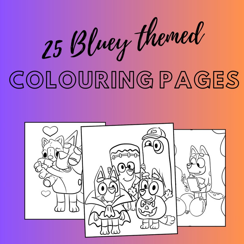 25 Printable Bluey Colouring Sheets for Kids and Adults - Etsy Australia