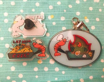 Shrimp Fried Rice Shaker Keychain/pin