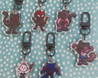 Llavero acrílico Spider Cat Verse Meows Morales