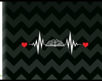 book heartbeat svg image cut file