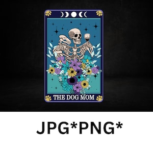 Tarot dog mom floral sublimation image