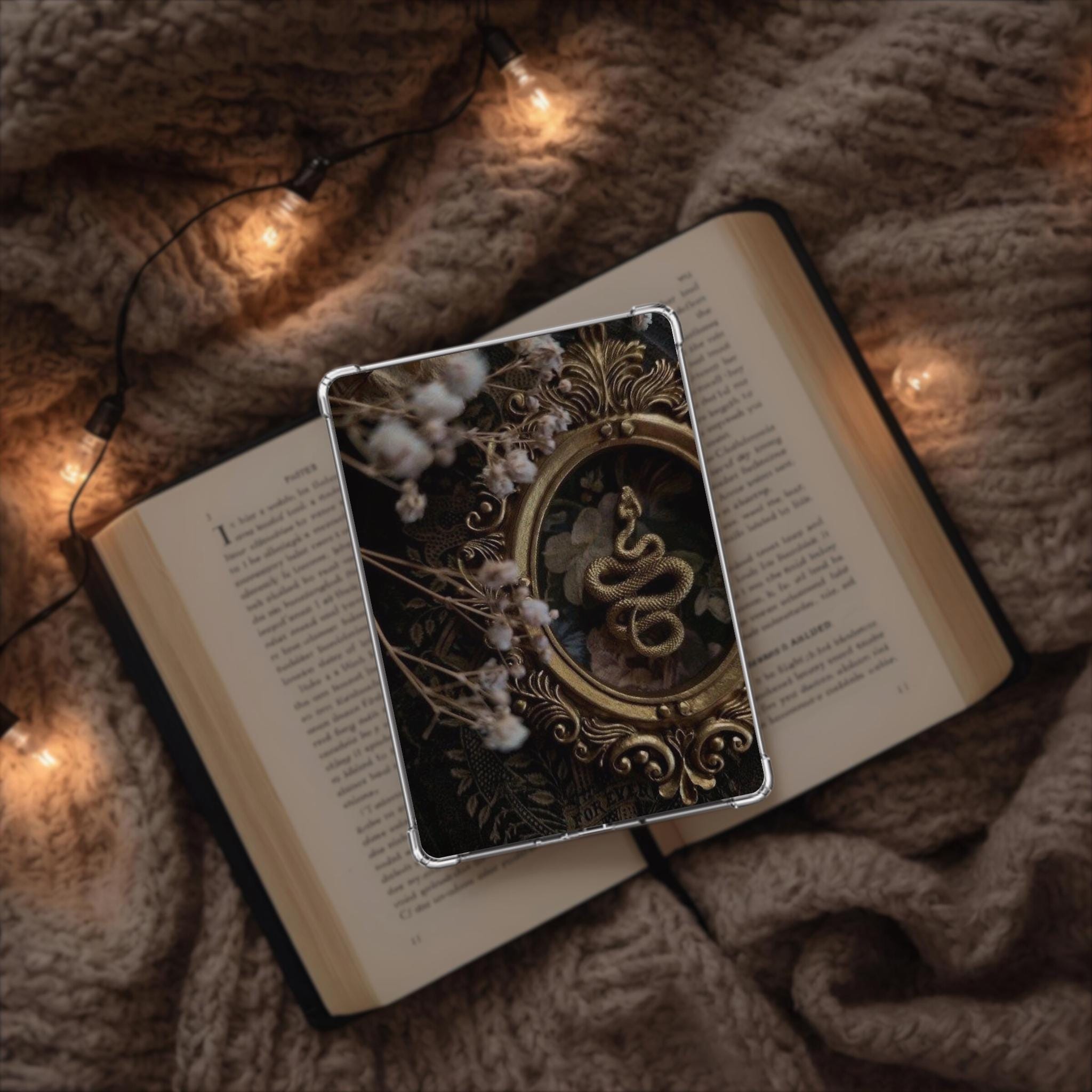 Dark Romantasy Kindle Insert | Gothic Snake, Clear Case Laminated ...