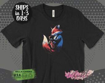 Retro Fox Graphic T-Shirt, Vintage Animal Design Tee, Hipster Fox Art Shirt, Unique Fox Illustration, Cool Graphic Tee for Men Women