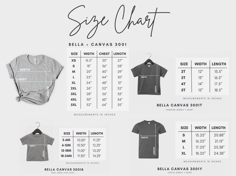 the size chart for a t - shirt with measurements