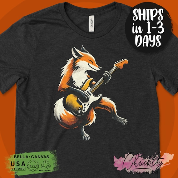 T-shirt Homme Coton Chat Rock Avec Guitare - Marque Gildan - Neuf Sans Étiquettes