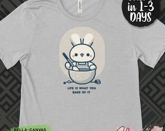Camisa inspiradora de conejito para hornear, camiseta de conejo, año del conejo, ropa Kawaii, camisa de mamá, hola primavera, regalo de individualidad para ella