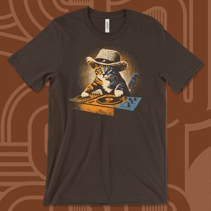 Cute DJ Cat T-Shirt, Funny Kitty Music Lover Tee, Adorable Cat DJing Graphic Shirt, Cat Lover Gift, Cool Cat DJ, Cute Cat Spin Disc Shirt image 2
