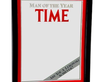 Miroir « The Big Lebowski Achiever » - Miroir du magazine Homme de l'année : réplique exacte à collectionner (18 x 22 pouces ou 12 x 16 pouces ou 10 x 12 pouces)