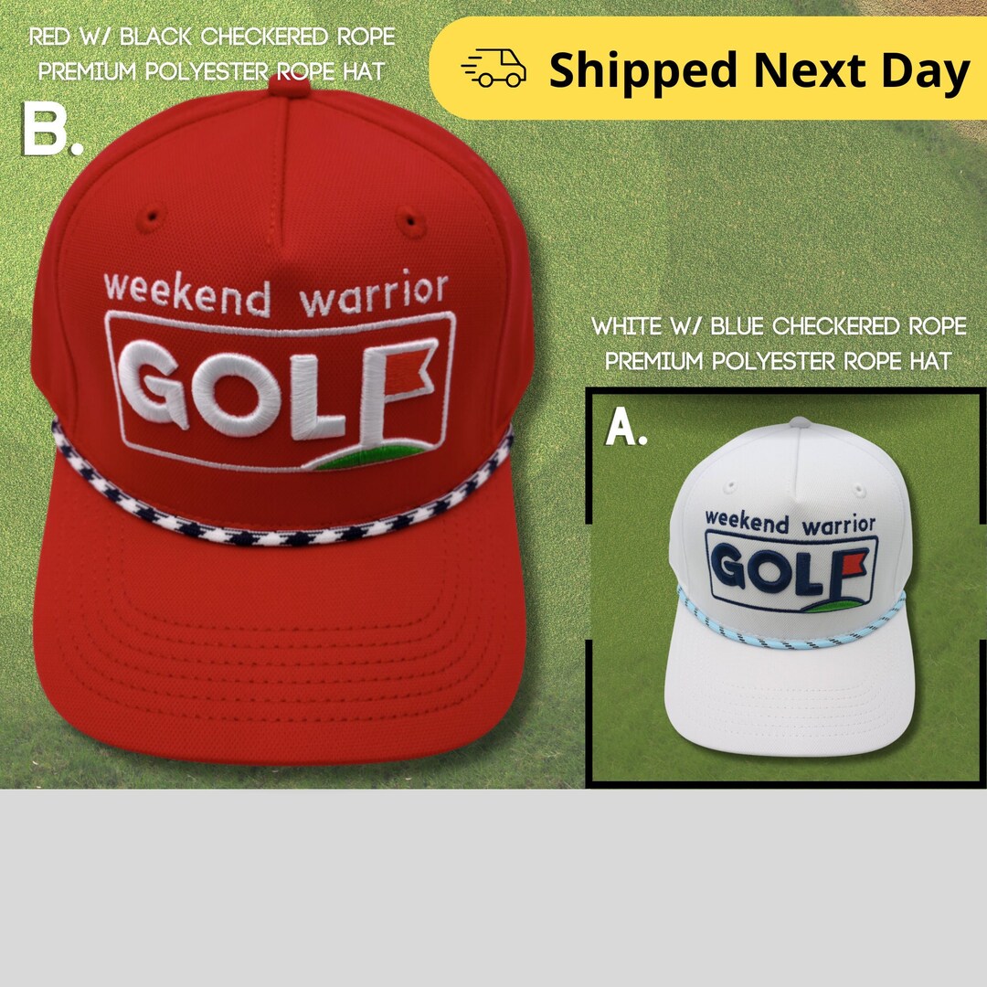 Unisex Golf Rope Hat Mens Performance Apparel for Golf Hat Red Etsy