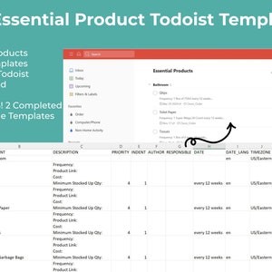 Essential Products Todoist Template: Simple To Do Lists