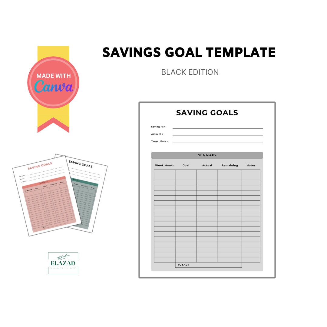 Savings Goals Savings Tracker Printable Finance Planner - Etsy
