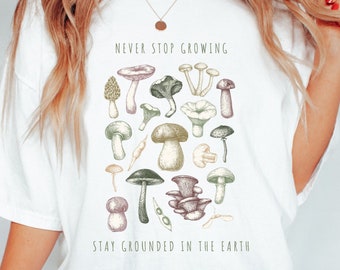 Mushroom Shirt Cottagecore Shirt Dark Cottagecore Dark Academia Clothing Moth Shirt Butterfly Shirt Gifts For Her Oversized Tshirt Nature