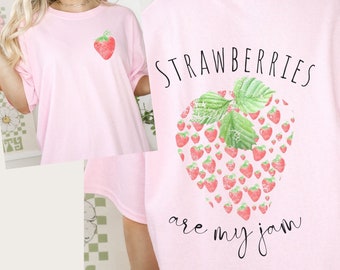 Aardbei Shirt Aardbei T Shirt Aardbei Shirt Vrouwen Strawberry-Shirt Fruit Shirt Coquette Shirt Fruit T-shirt Cottagecore Shirt