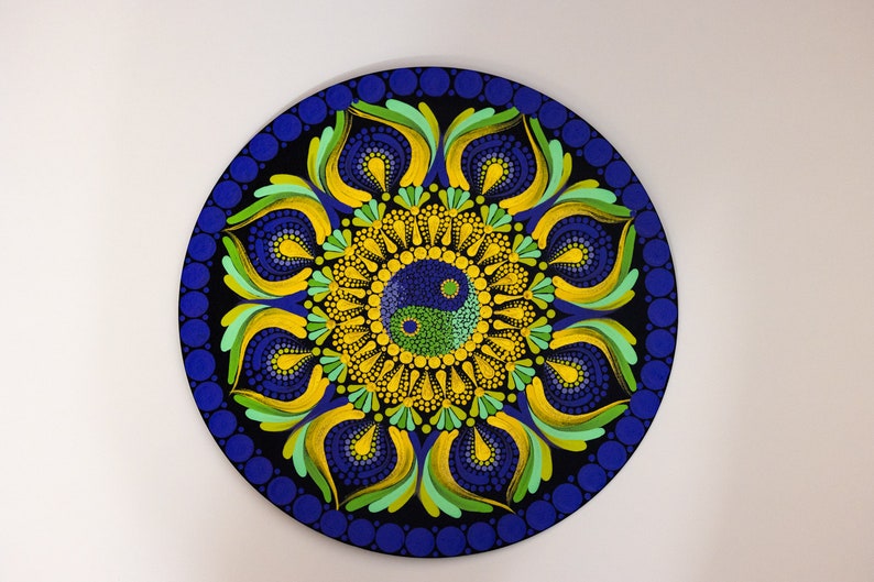 Mandala Wall Painting Handmade Artwork Meditation Home Etsy