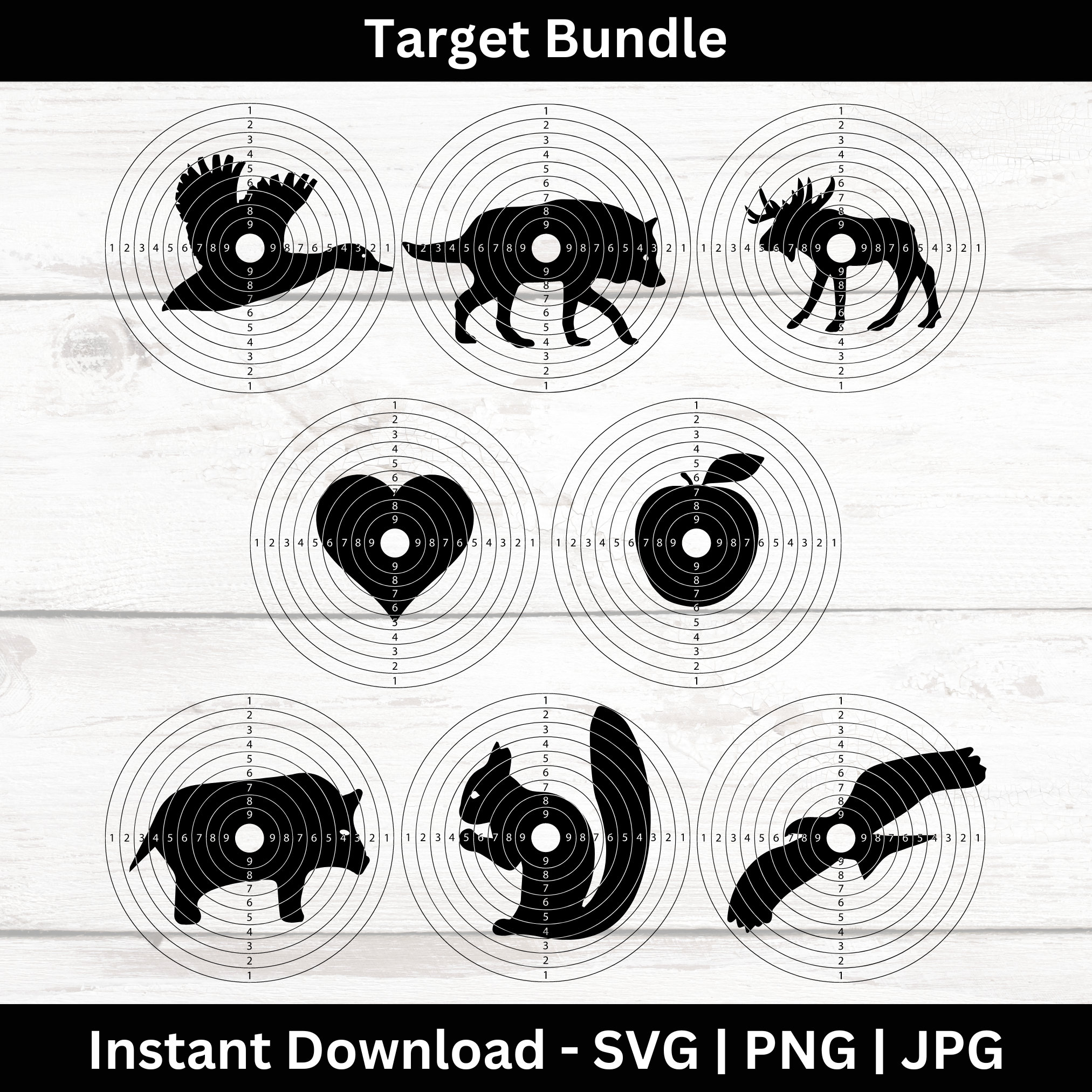 Archery Target Bundle Animal Targets Instant Download Printable Archery Target Bundle Animal Targets Instant Download Printable