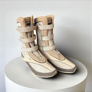 REEBOK Archive 00s Tech Boxing Boots – Y2K Performance Knee High | Vintage Collector Piece EU 38