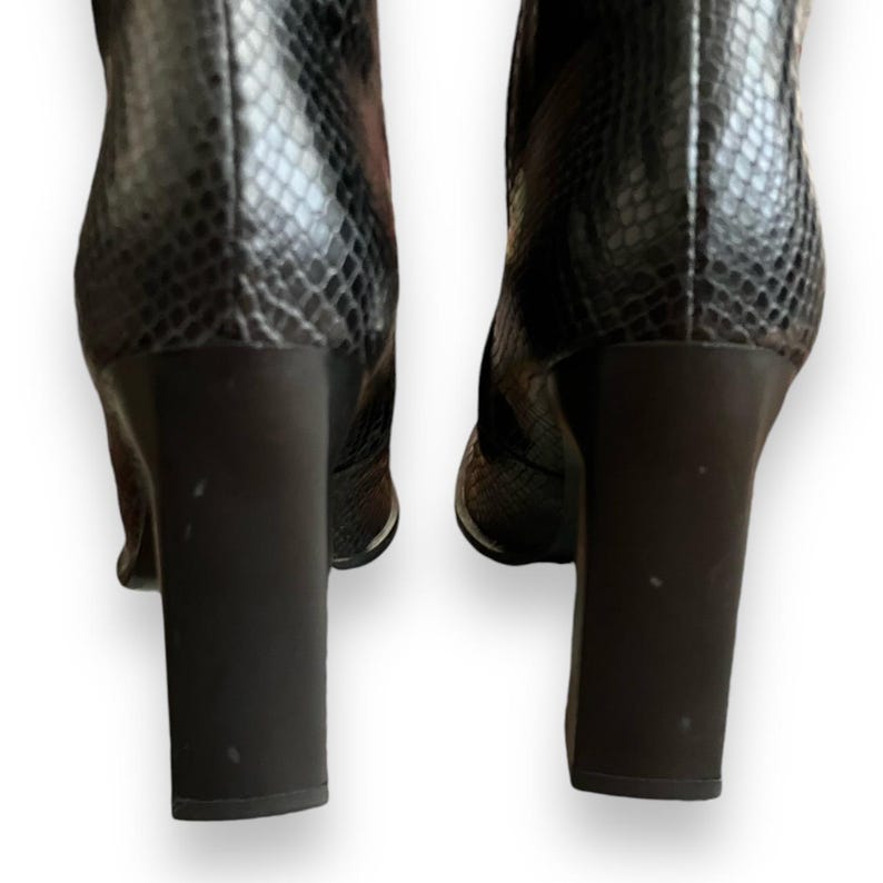 Vintage Buffalo London Leather Ankle Boots | 90s Y2K Square Toe Block Heel | Archive Statement Boots image 8