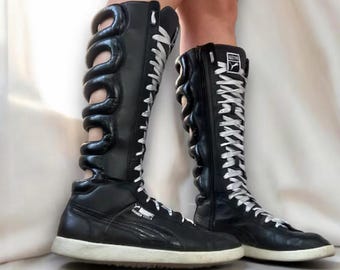 Archive Adidas Knee High Leather Biker Boots - Etsy