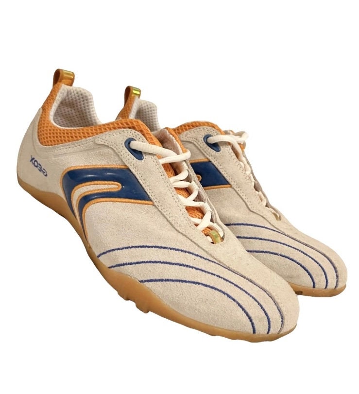 Iconic GEOX Leather Vintage Y2K Suede Sneakers 90s 00s Streetwear Opium Size 39 Gorpcore Futuristic Cyber Etsy