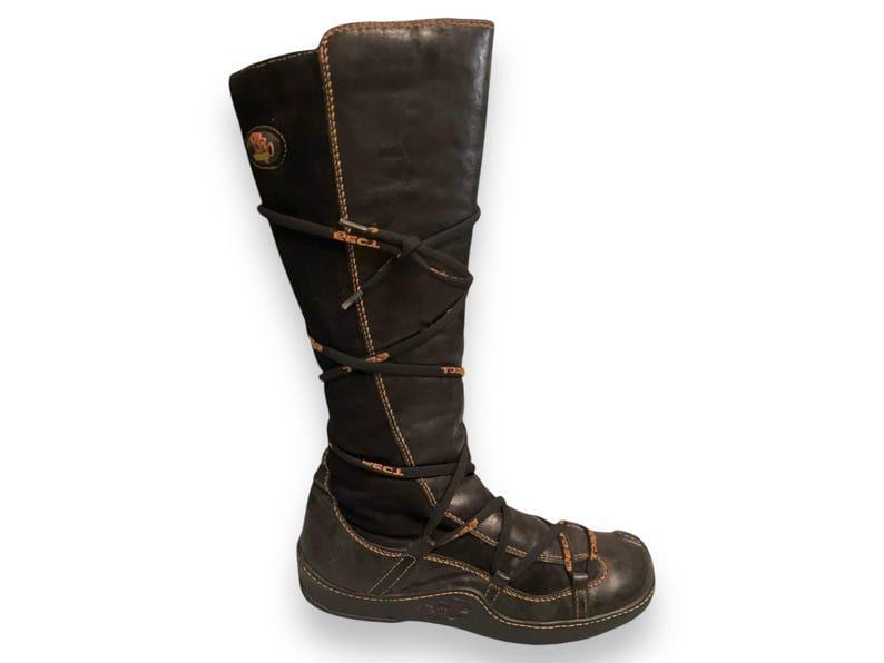 Ultra rare EJECT 90s Vintage Iconic Boots Leather Biker Leather Boots Boxing Boots Y2K AvantGarde Alt Subversive Opium Cottagecore Grunge 40