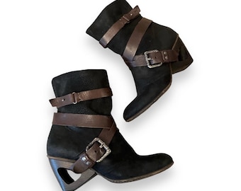 A.S.98 Airstep Archive Leather Ankle Boots Distressed Sculptural Avant Garde Boots