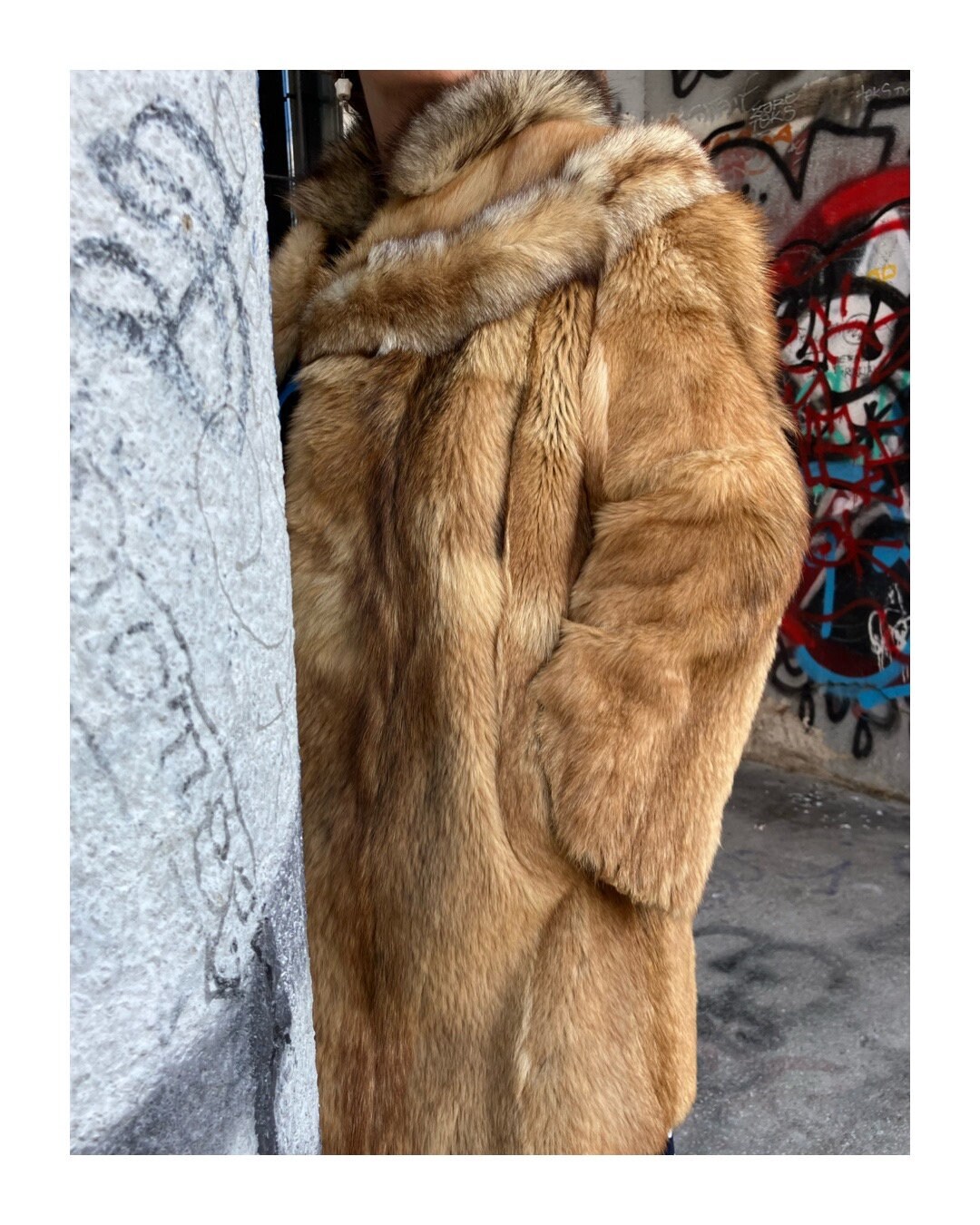 ジャケット・アウター 80s vintage real fur boa y2k jacket Vintage 90's / Y2K Giacca Gallery Faux Fur Trim Faded Denim